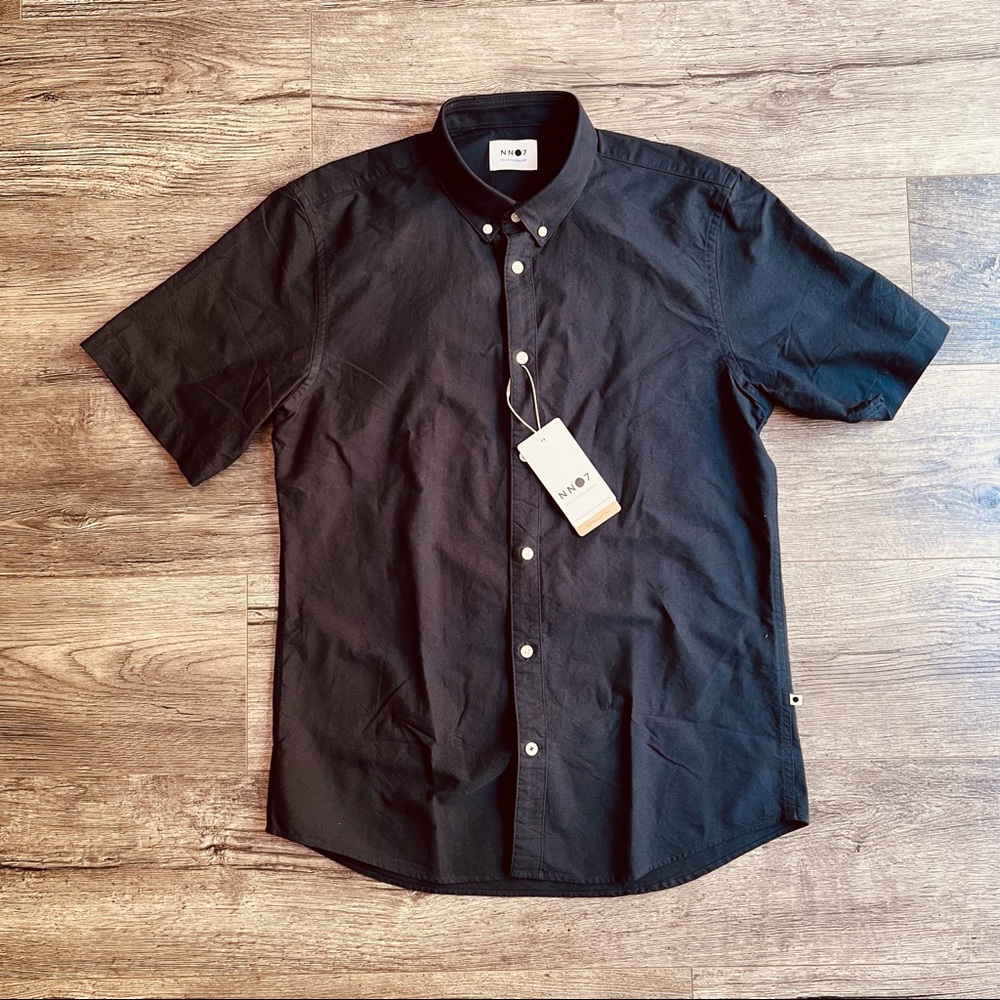 NWT NN07 Short Sleeve Button Down Collar Shirt, Navy, Medium